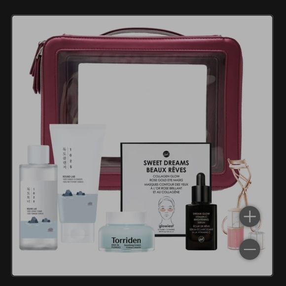 K-Beauty Wonderland Sophie Red Makeup Bag Round Lab Torriden Eyelash Curler NWT - Picture 9 of 9